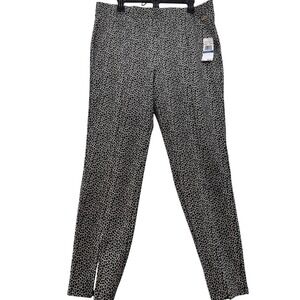 Michael Kors Black White Animal‎ Print Career Casual Pants with Slits XL